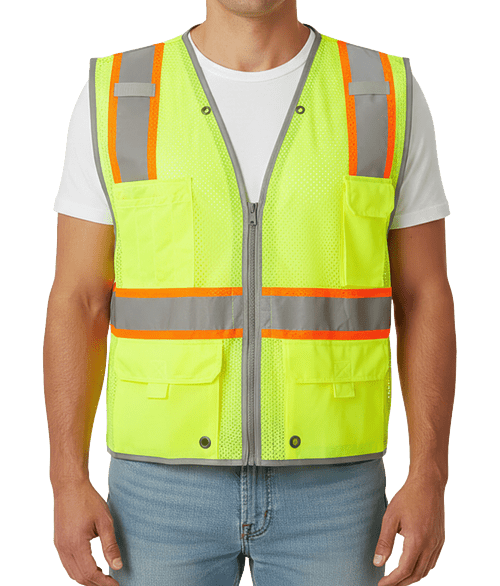 Kishigo Brilliant Series Heavy-Duty Class 2 Safety Vest in Lime