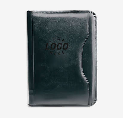 Debossed Deluxe Executive Vintage Leather Zippered Padfolio-default