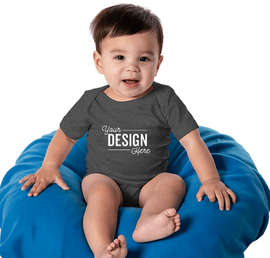 Bella + Canvas Jersey Short-Sleeve Baby Bodysuit - Color: Dark Grey Heather