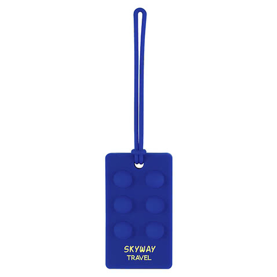 Recycled Push Pop Bubble Luggage Tag in BLACK