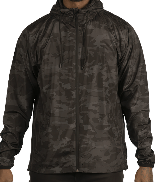 Burnside Lightweight Windbreaker in Black Camo