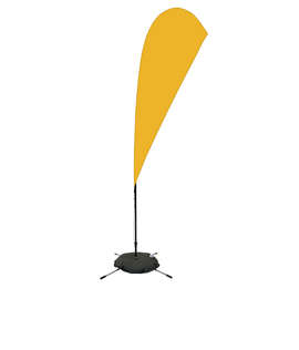 Full Color 8’ Streamline Teardrop Flag with Cross Base - Color: Athletic Gold