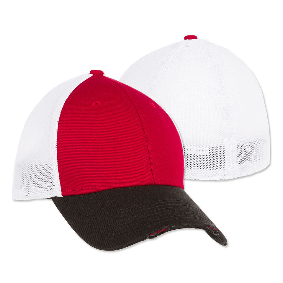 New Era 39THIRTY Distressed Stretch Fit Mesh Hat