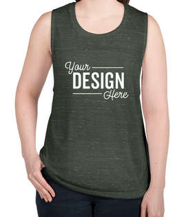 Bella + Canvas Women's Flowy Muscle Tank - Color: Forest Marble