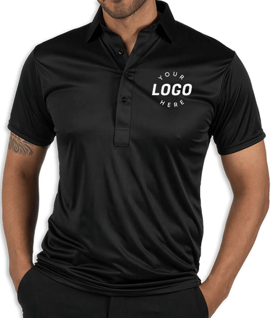 Blue Generation BLU-X-DRI Bonded Dress Collar Performance Polo - Printed in Black