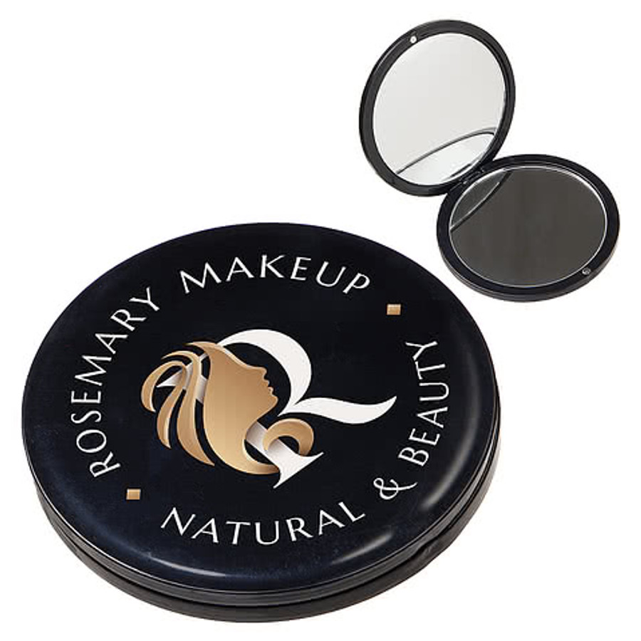 Twin View Compact Mirror in Black