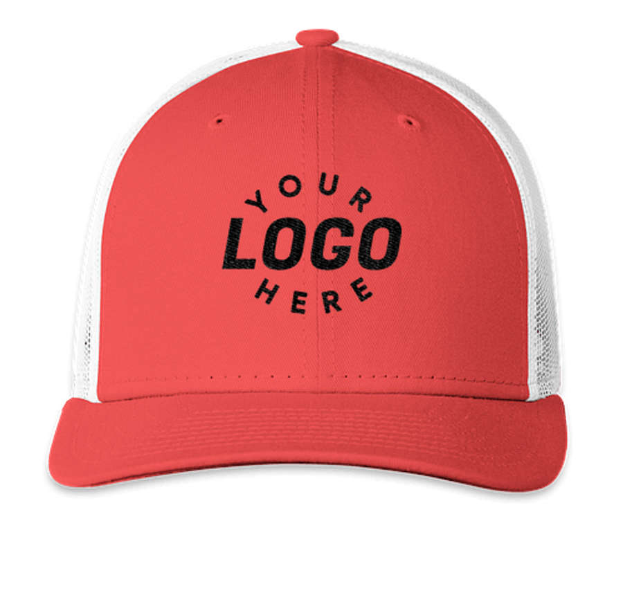 New Era Snapback Low Profile Trucker Hat in Coral / White
