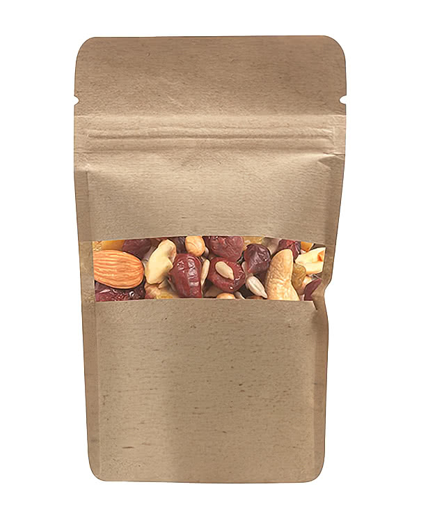 Full Color Kraft Resealable Snack Bag with Fitness Trail Mix