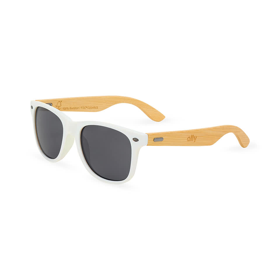 CapeShades Recycled Bamboo Sunglasses White Frame