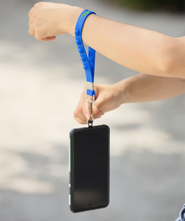 2-in-1 Push Pop Stress Reliever Phone and Keychain Wristlet