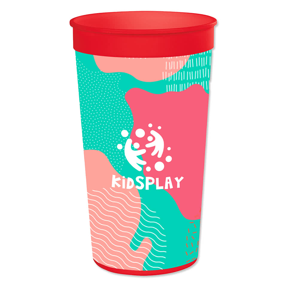 Full Color 32 oz. Big Game Plastic Stadium Cup (Case of 500)