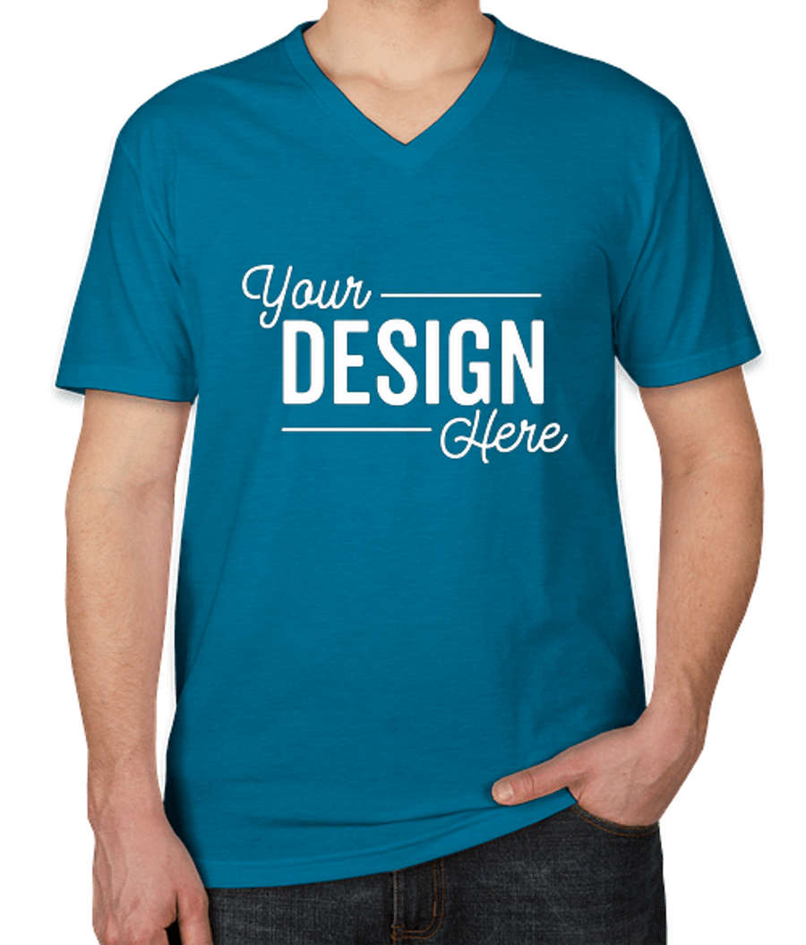 Next Level Jersey Blend V-Neck T-shirt in Turquoise