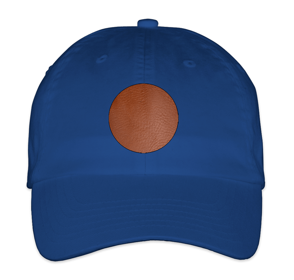 Valucap Bio-Washed Hat - Circle Faux Leather Patch - Laser Engraved-default