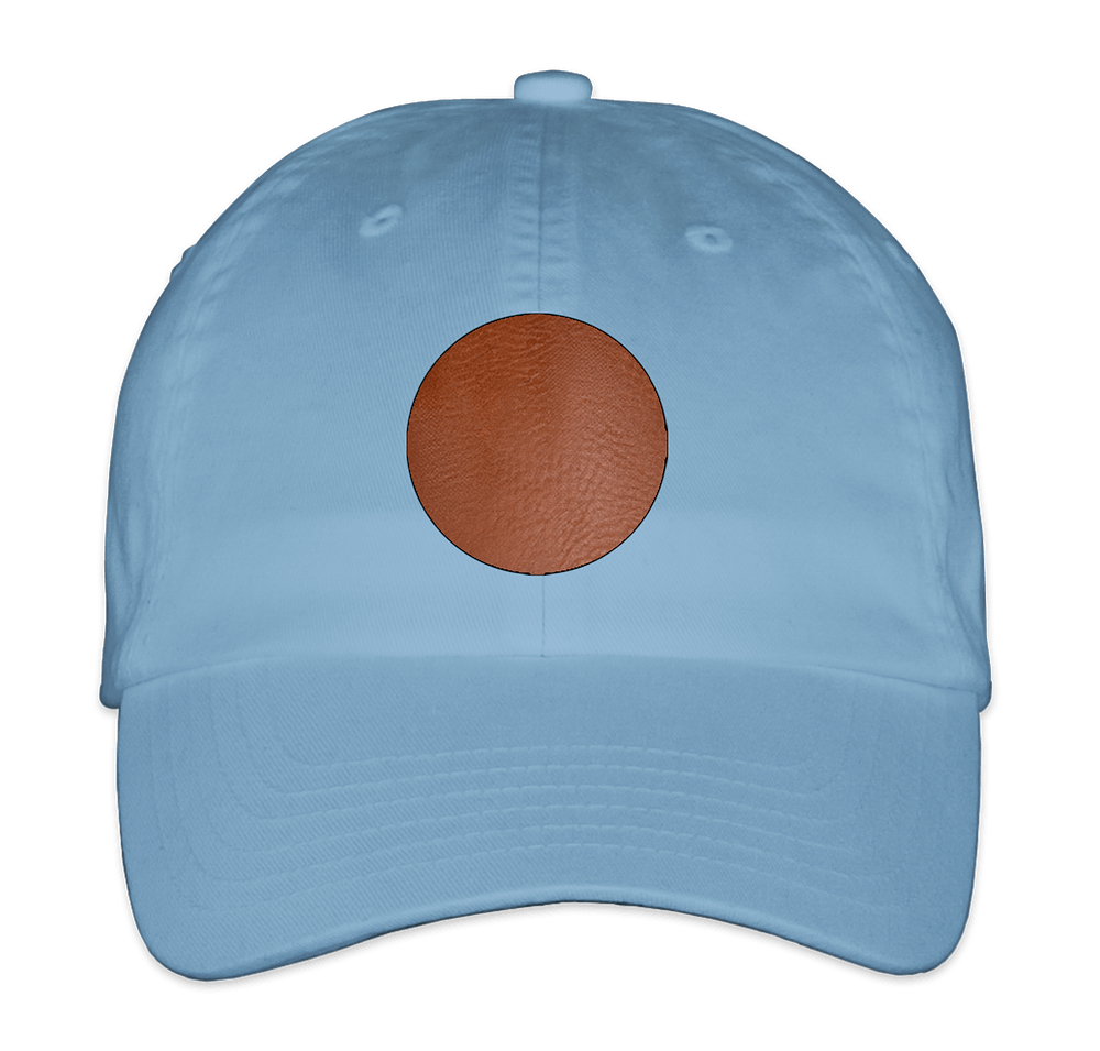 Valucap Bio-Washed Hat - Circle Faux Leather Patch - Laser Engraved-default