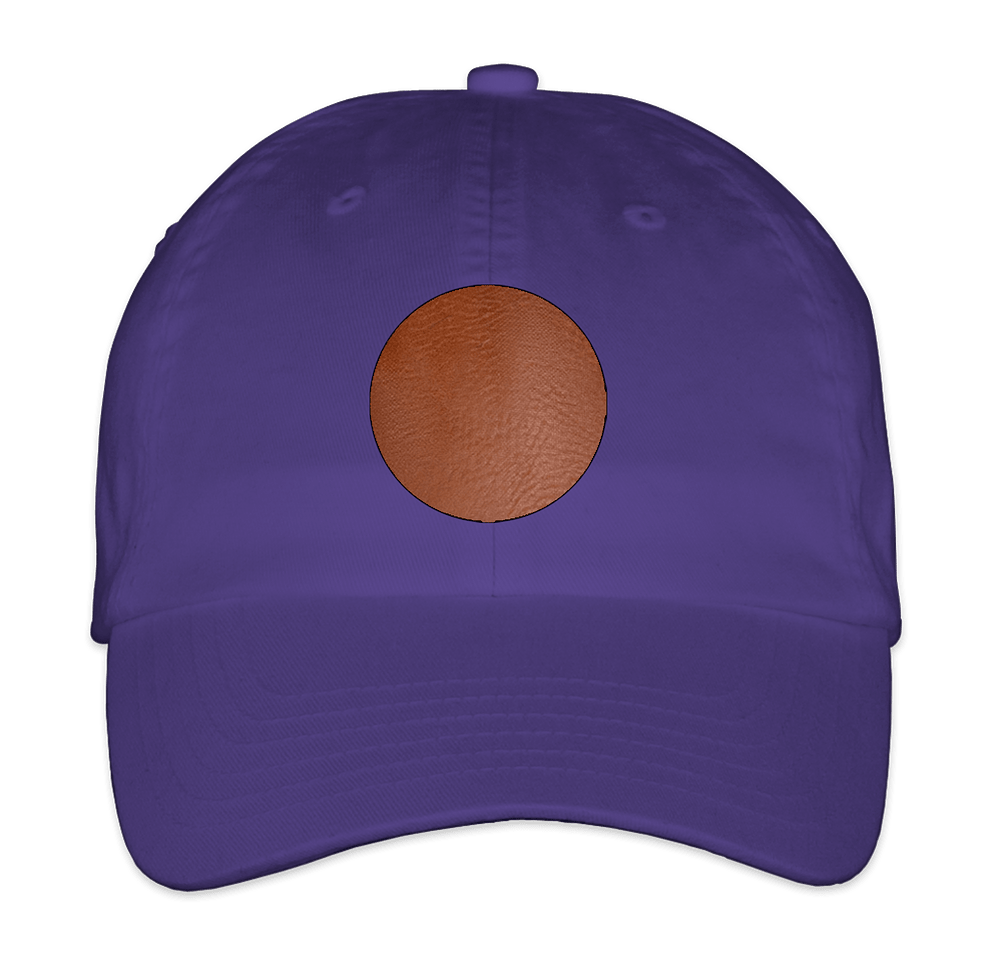 Valucap Bio-Washed Hat - Circle Faux Leather Patch - Laser Engraved-default