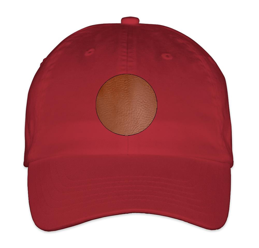 Valucap Bio-Washed Hat - Circle Faux Leather Patch - Laser Engraved-default