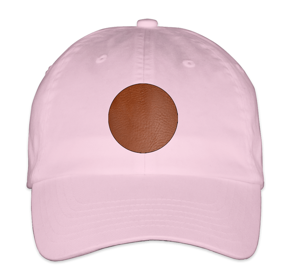Valucap Bio-Washed Hat - Circle Faux Leather Patch - Laser Engraved-default