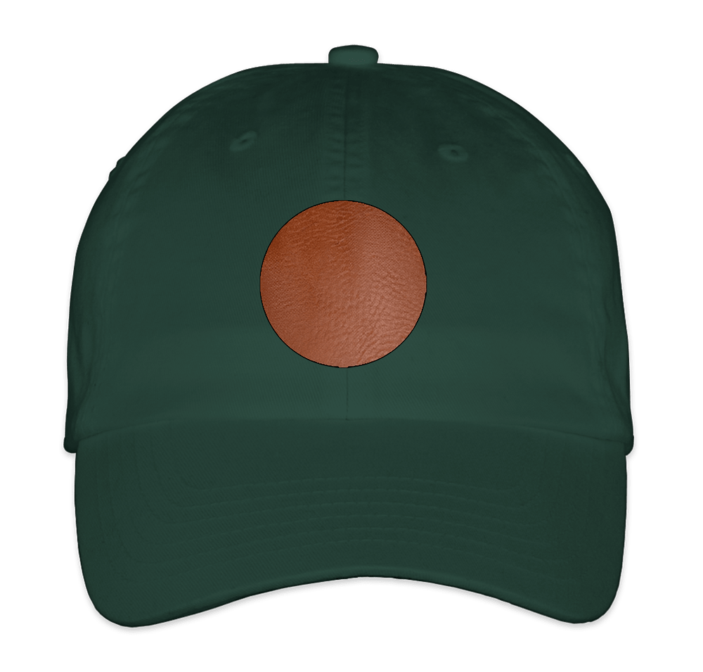 Valucap Bio-Washed Hat - Circle Faux Leather Patch - Laser Engraved-default