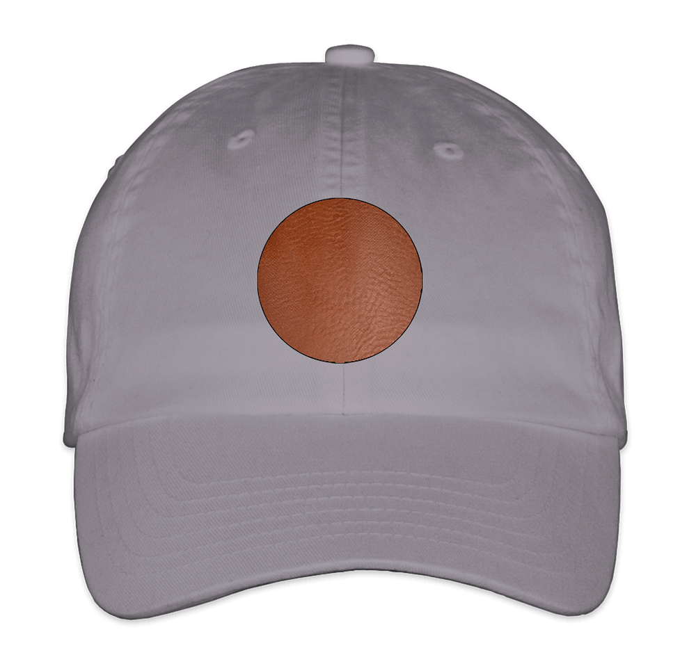Valucap Bio-Washed Hat - Circle Faux Leather Patch - Laser Engraved-default