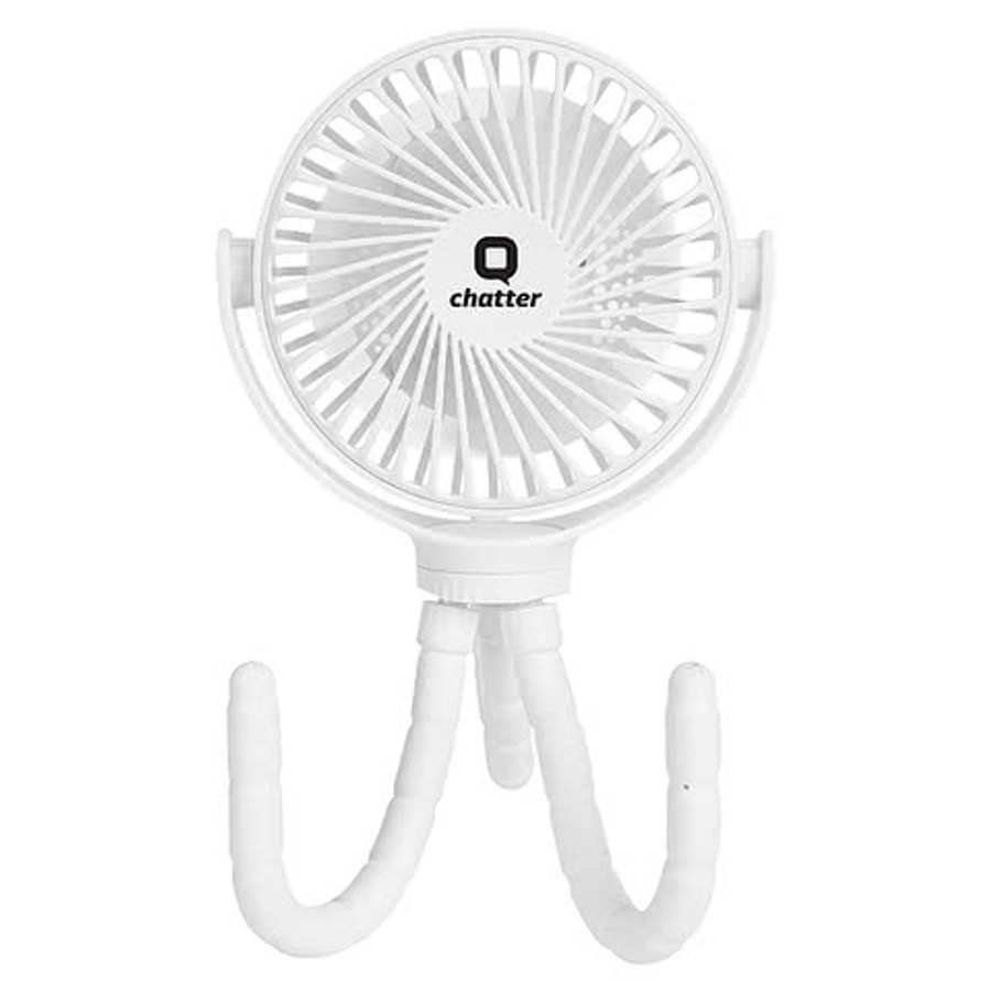 Portable Rechargeable Fan with Flexible Tripod in WHITE