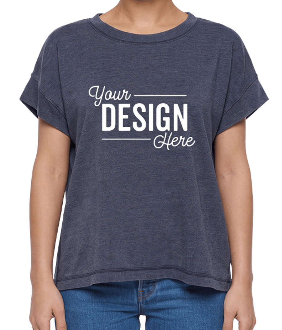 Live & Tell by LAT Women's Vintage Wash Jersey T-shirt in Washed Navy