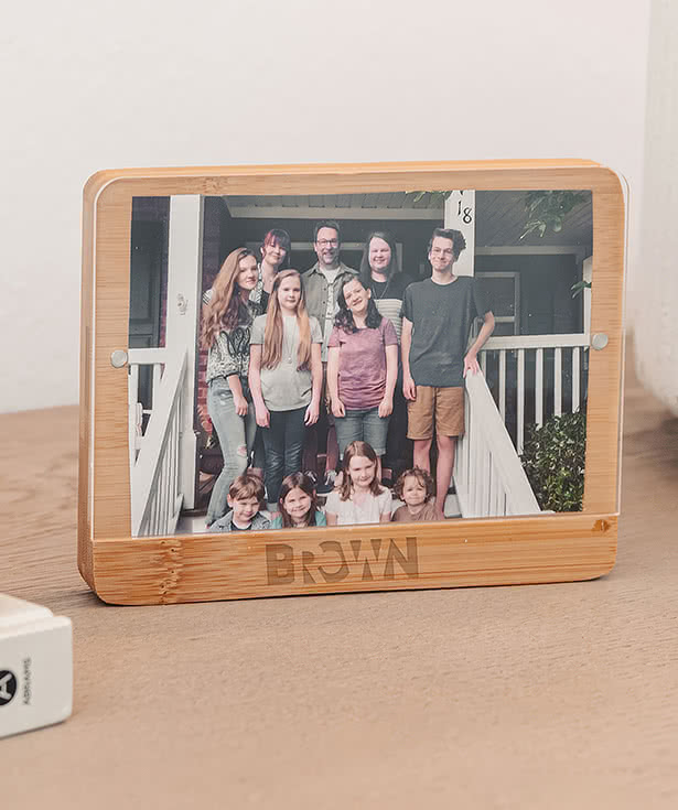 Laser Engraved 4" x 6" Holliston Bamboo Photo Frame