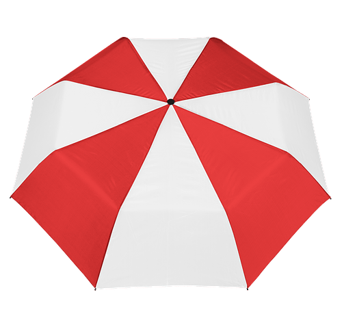 42" Arc Budget Multi-Tone Telescopic Folding Umbrella in Red / White