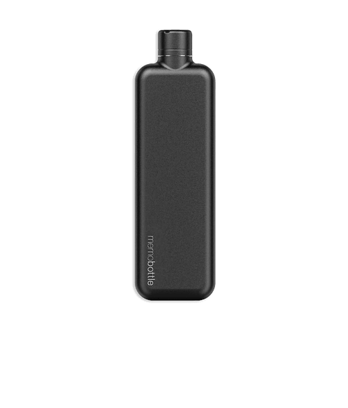 Memobottle Laser Engraved 20 oz. Slim Stainless Steel Water Bottle in Black