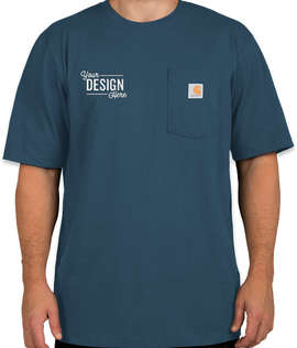 Carhartt Workwear Crewneck Pocket T-shirt - Embroidered - Color: Stream Blue
