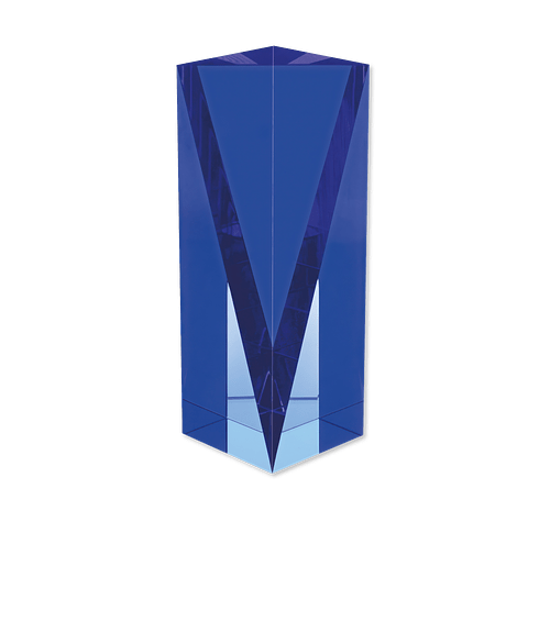Laser Engraved Medium Atria Award in Blue