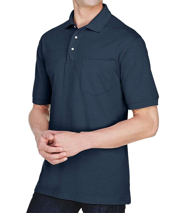 Harriton Easy Blend Pique Pocket Polo