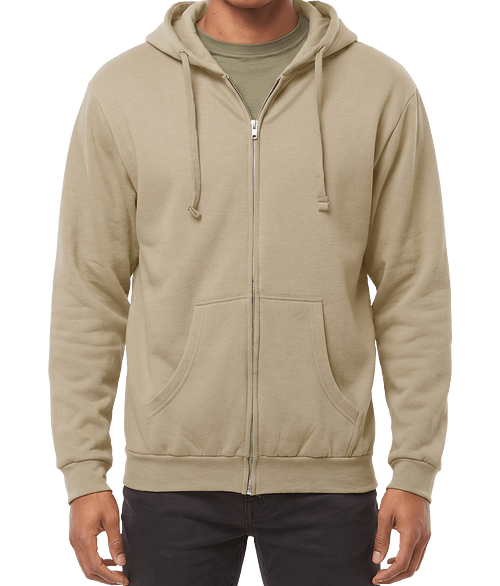 Tultex Midweight Zip Hoodie in Sand