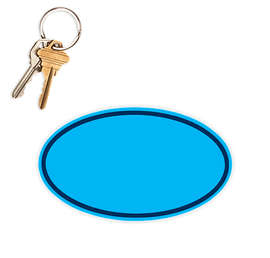5.75 in. x 3.375 in. Oval Car Magnet w/ contrast trim - Color: Columbia Blue / Navy
