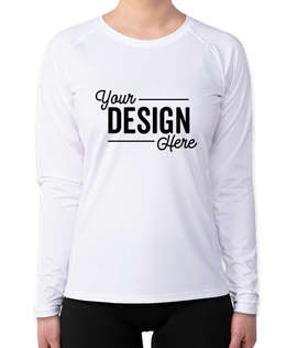 Sport-Tek Women's Long Sleeve Rash Guard Shirt - Color: White