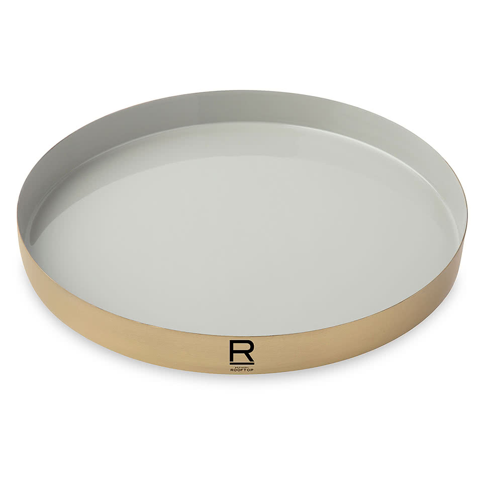 Be Home Luxe Round Enamel Serving Tray
