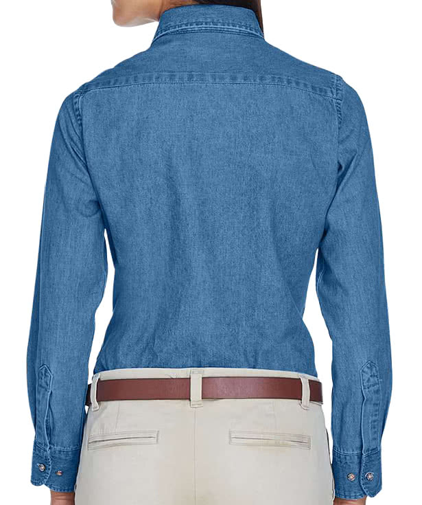 Harriton Women's Denim Button Down Shirt
