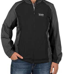 Core 365 Women's Colorblock Lightweight Full Zip Jacket - Color: Black / Carbon