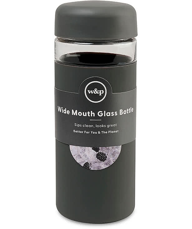 16 oz. W&P Wide Mouth Glass Water Bottle 