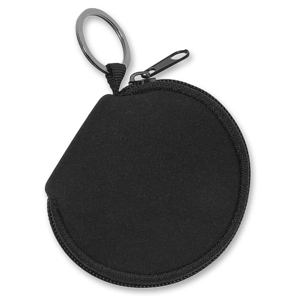 Neoprene Zipper Pouch Keychain with Silver Split-Ring