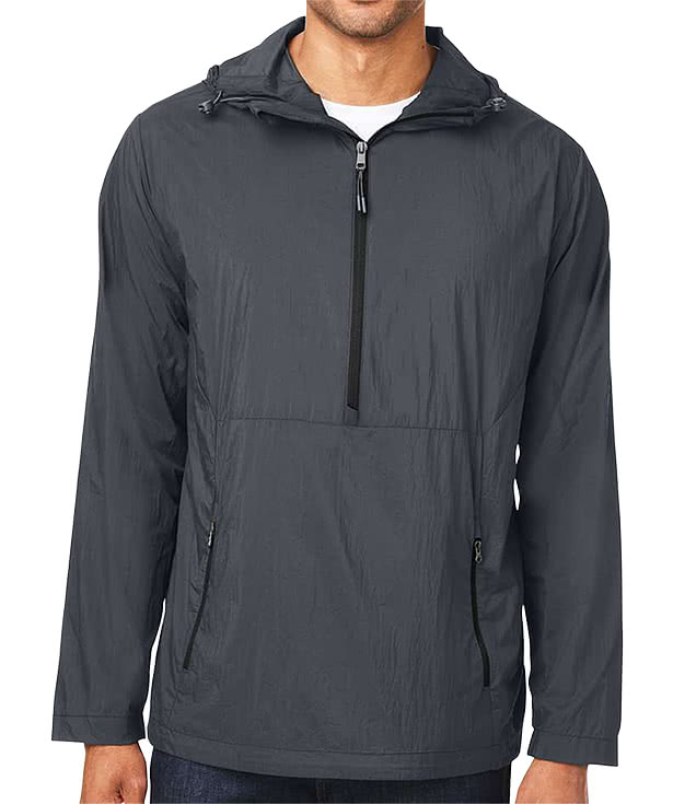 North End Aura Recycled Lightweight Packable Anorak - Embroidered