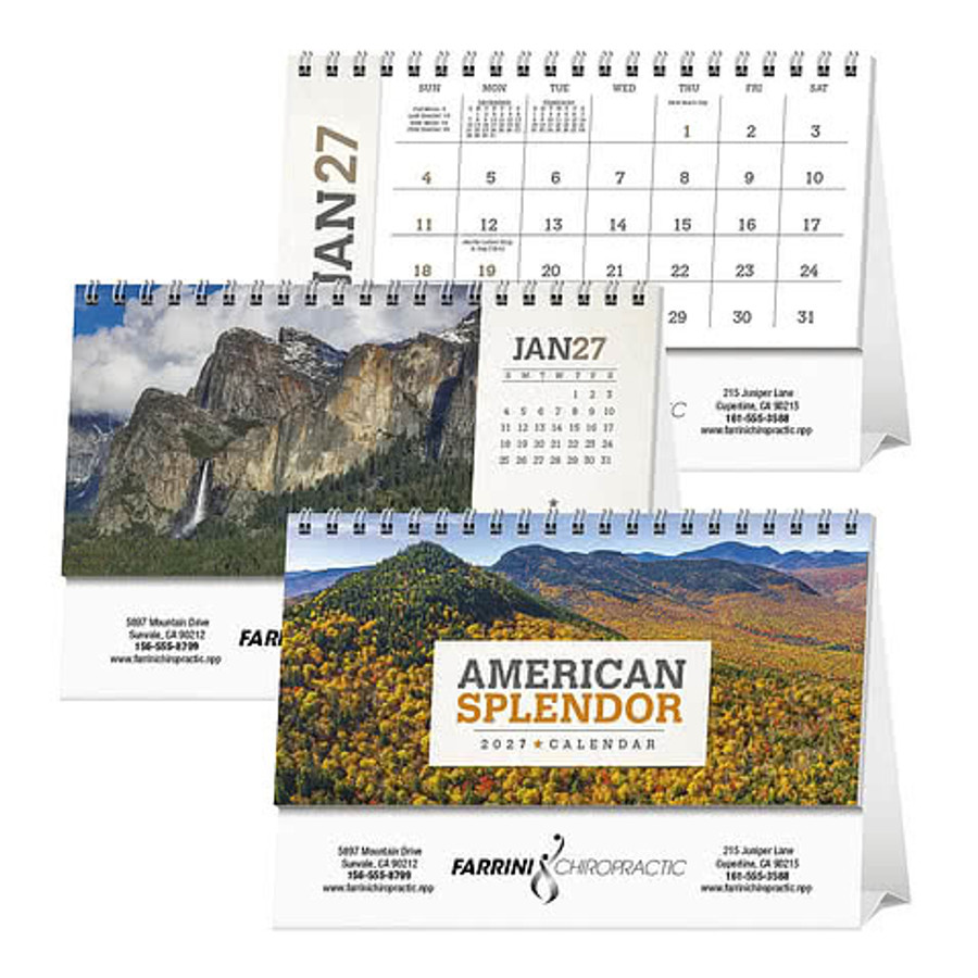 American Splendor Spiral Monthly Desk Calendar in Calendar