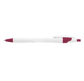 Dart White Body Retractable Pen (black ink) - Color: Red