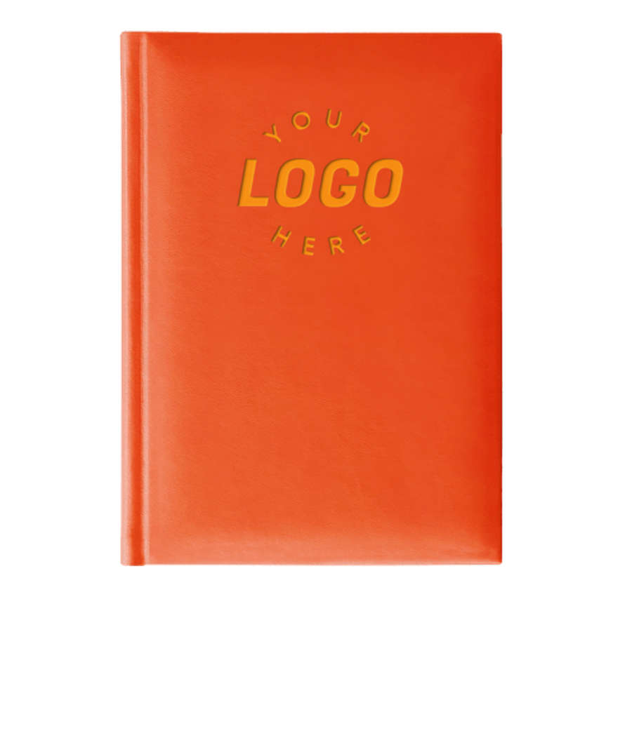 Castelli Debossed Tucson Grande Lined Hard Cover Notebook in Orange