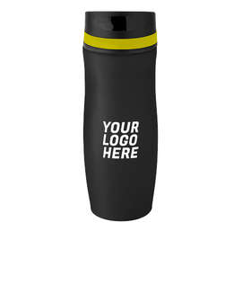Full Color 14 oz. Persona Wave Trail Vacuum Insulated Tumbler - Color: Black / Yellow