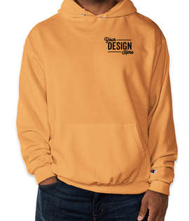 Embroidered Champion Powerblend Pullover Hoodie - Color: Gold Glint