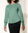 Mercer+Mettle Women's Stretch Jersey Long Sleeve Blouson Shirt