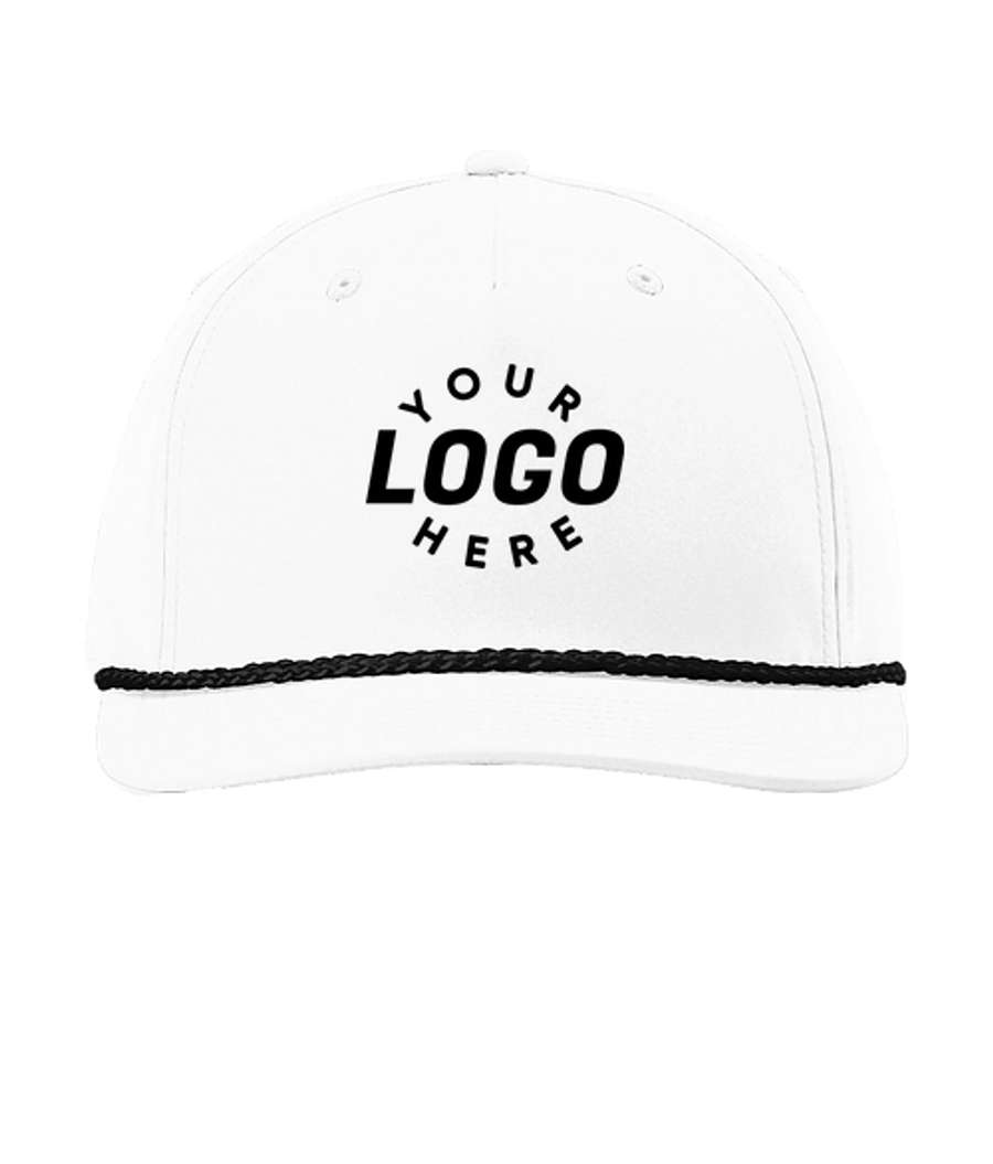 Richardson Five-Panel Classic Rope Baseball Hat - Printed in White / Black