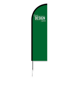 Full Color 8' Feather Flag with Ground Stake - Color: Kelly Green