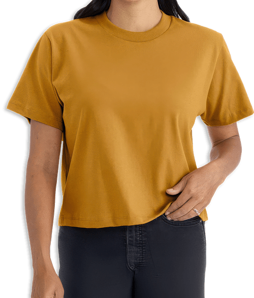 Next Level Women's 100% Cotton Heavyweight Boxy T-shirt in Antique Gold