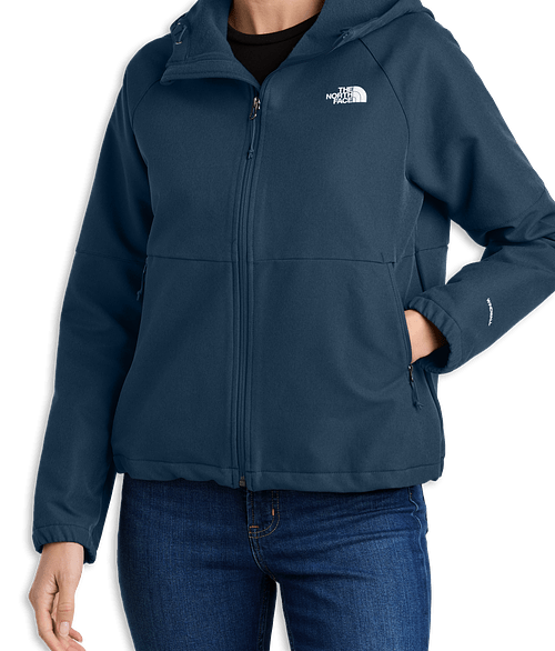 The North Face Women's Barr Lake Hooded Soft Shell Jacket - Embroidered in Shady Blue Dark Heather